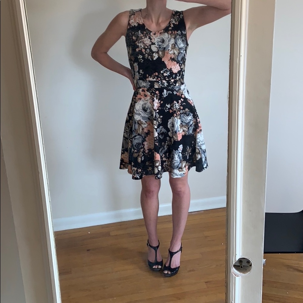 Black and floral dress.